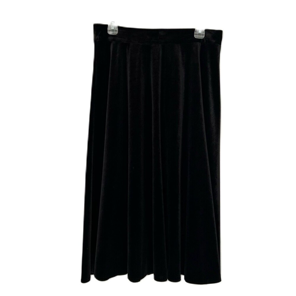 Alex Marie Skirt Women 10 Black Clarisa Velvet Stretch Midi Classic Cocktail NWT